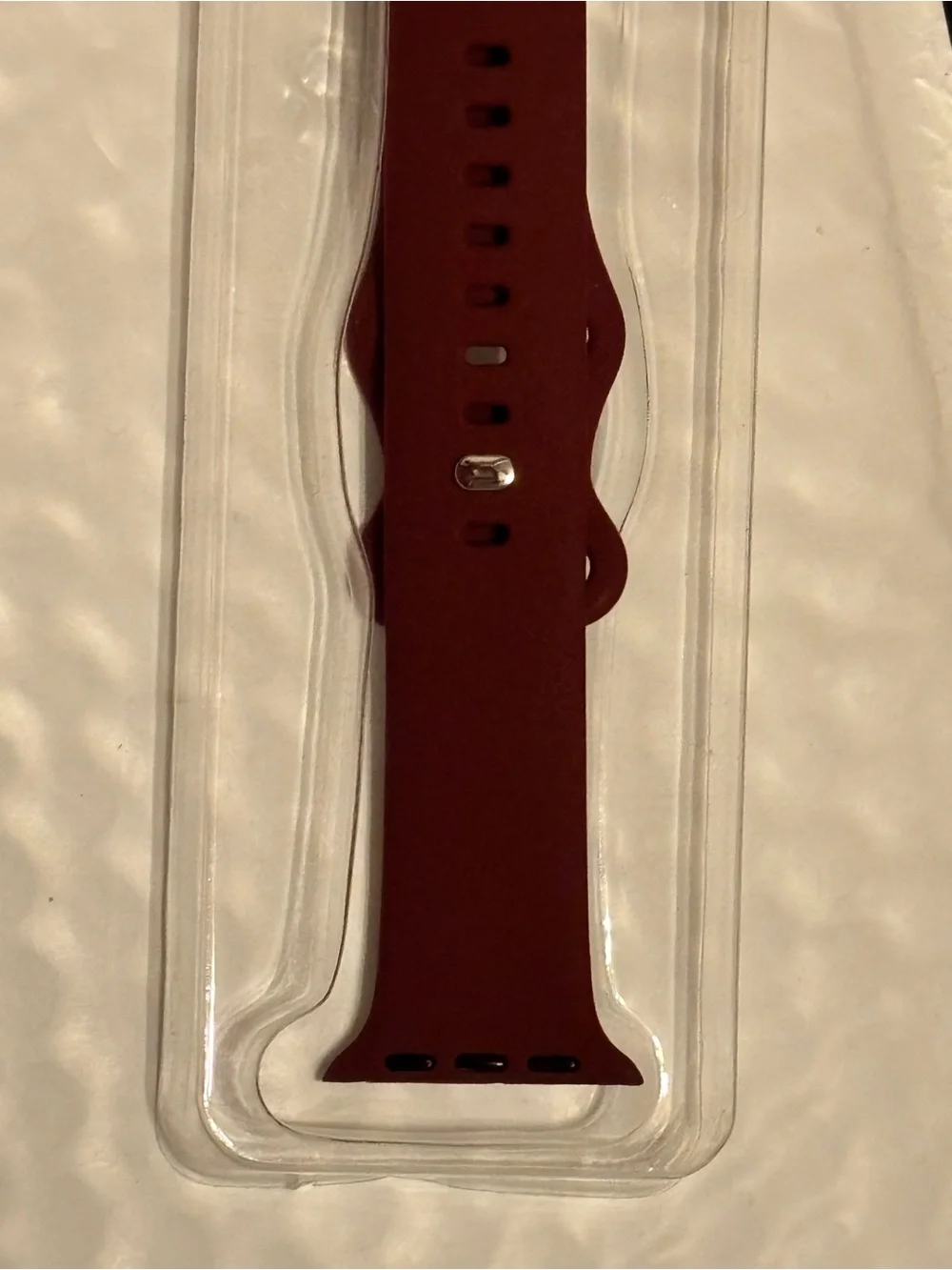 Burgundy Silicone Smartwatch Band with Protective Case